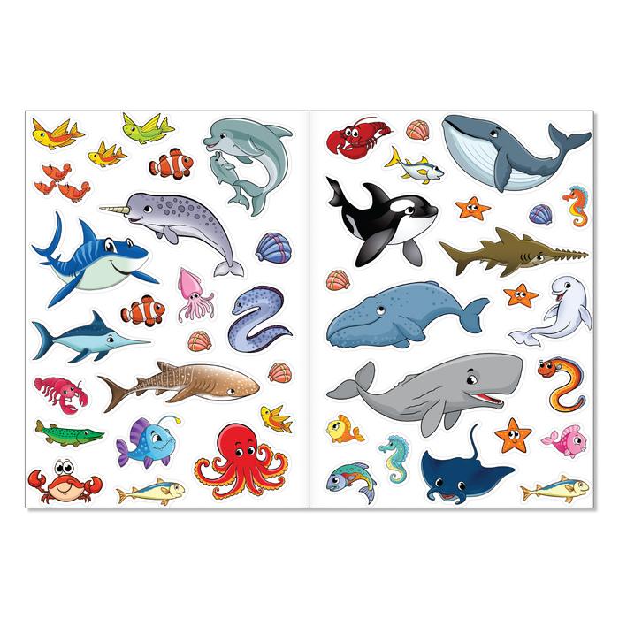 Наклейки многоразовые «Морские животные», формат А4 