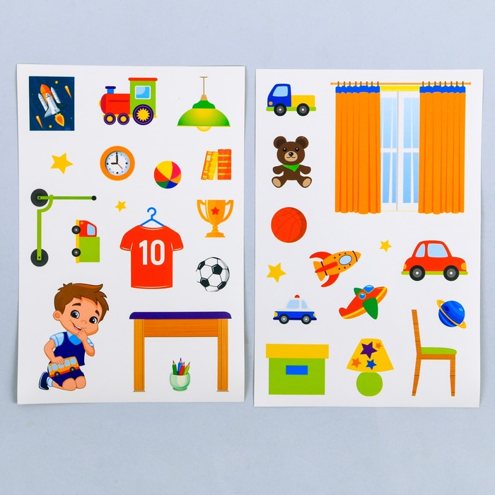 Набор наклеек с раскраской «Мои игрушки», 14.5 × 21 см 