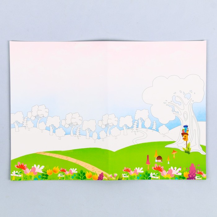 Набор наклеек с раскраской «Лесные феи», 14.5 × 21 см 