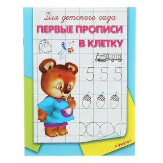 Раскраска-пропись для детского сада «Первые прописи в клетку» "Первые прописи в клетку"