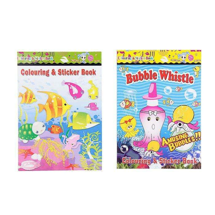 Раскраска, формат А6, 8 листов + 1 лист с наклейками, «Рыбки», МИКС с наклейками Рыбки МИКС