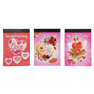 Раскраска, формат А6, 8 листов+1 лист с наклейками, «Сердечки», МИКС с наклейками Сердечки МИКС