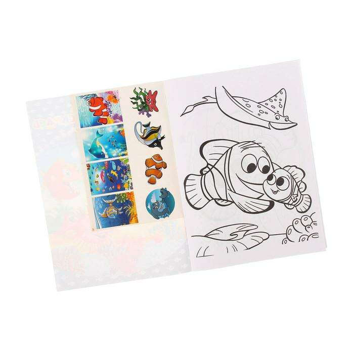 Раскраска с наклейками "Морские обитатели" 8 листов, 2 листа наклеек 