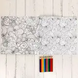 Раскраска антистресс, альбом"Волшебные узоры" с карандашами  - фото 4