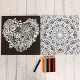 Раскраска антистресс, альбом"Волшебные узоры" с карандашами  - фото 2