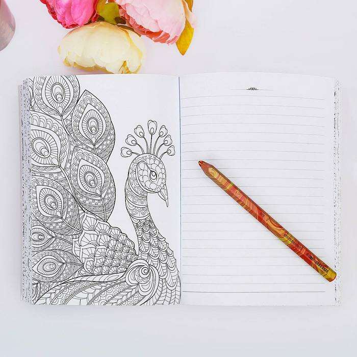 Ежедневник-смэшбук с раскраской "Мои цветочные фантазии" 
