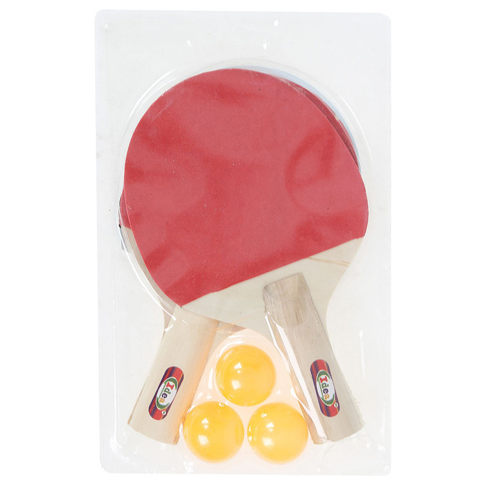 Набор для настольного тенниса, 2 ракетки толщиной 0,5 см, 3 шарика, любительские, пластиковая ручка 