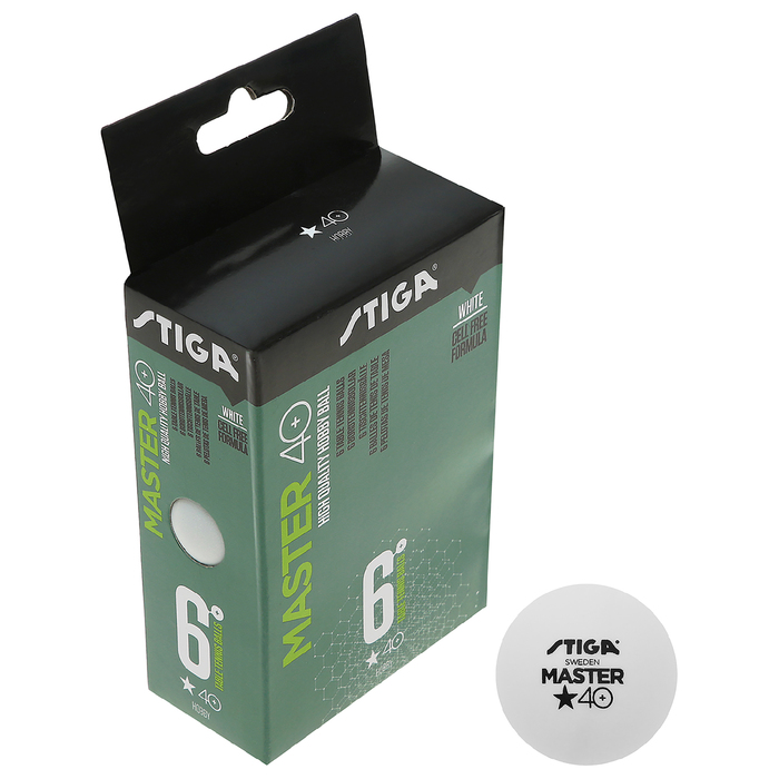 Мяч для настольного тенниса Stiga Master ABS 1*, арт.1111-2410-06, пластик, уп. 6 шт 
