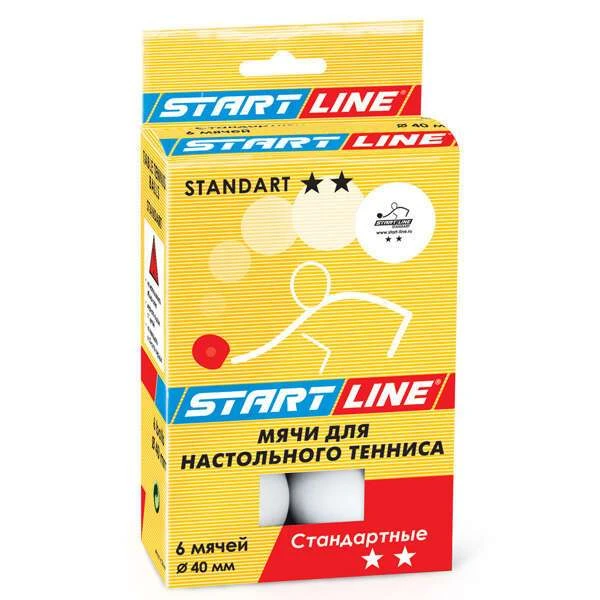 Теннисные мячи Start line Standart 2* (белые*6 шт/23-122)