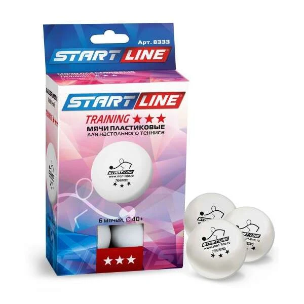 Теннисные мячи Start line Training 3* (белые*6 шт/23-123)