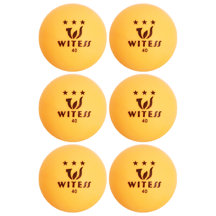 Набор шариков для настольного тенниса WITESS, 3 звезды, (набор 6 шт.) 