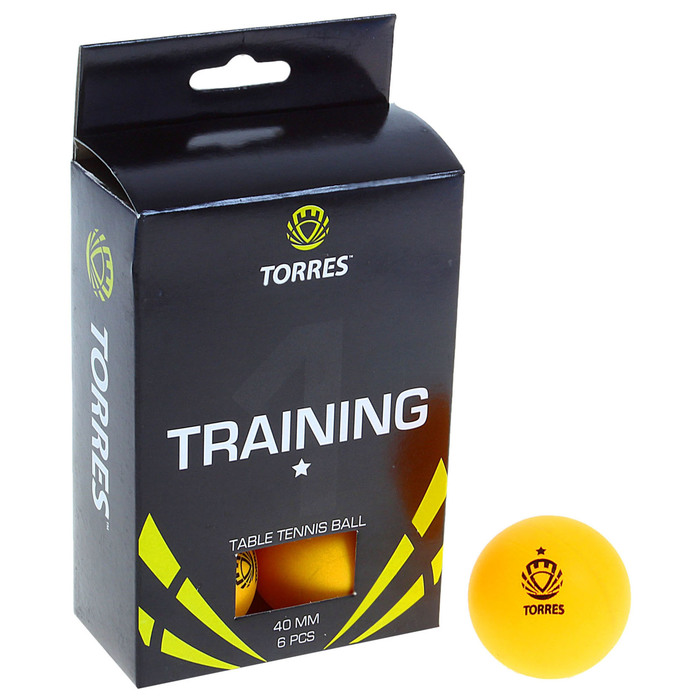 Мяч для настольного тенниса Torres Training, 1 звезда, набор 6 штук, цвет оранжевый 