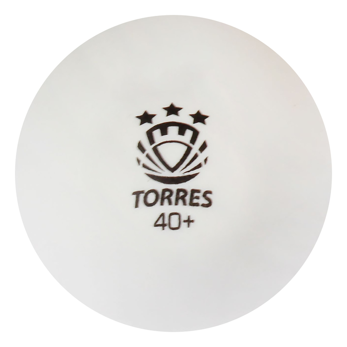 Мяч для настольного тенниса Torres Profi, 3 звезды,40 мм, набор 6 штук, цвет белый 