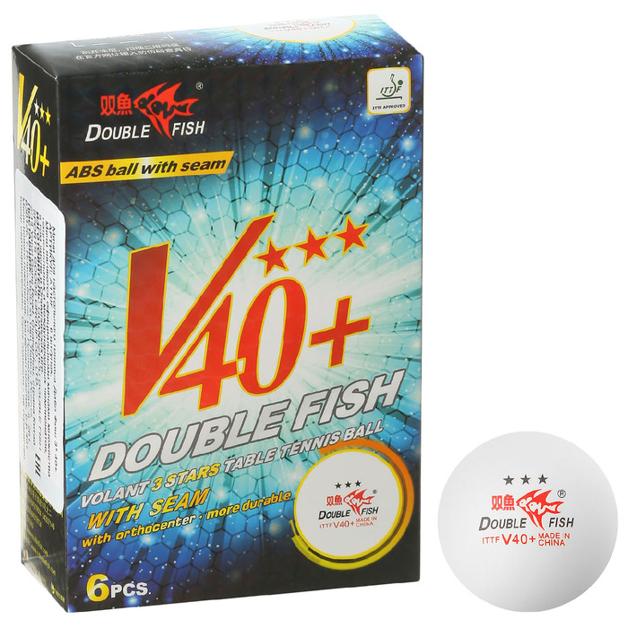 Мячи для настольного тенниса  Double Fish 3* Volant (6 шт/упак.) диаметр 40+ 