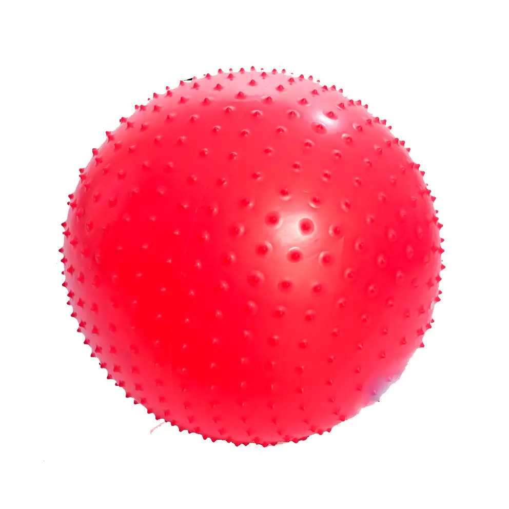 Фитбол массажный 85см с насосом, красный FBm85