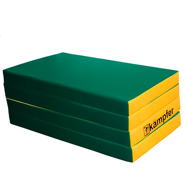 Гимнастический мат Kampfer №7 (200 х 100 х 10) складной зеленый/желтый