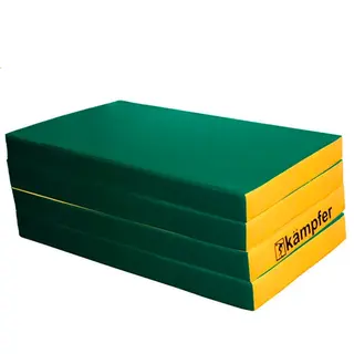 Гимнастический мат Kampfer №7 (200 х 100 х 10) складной зеленый/желтый