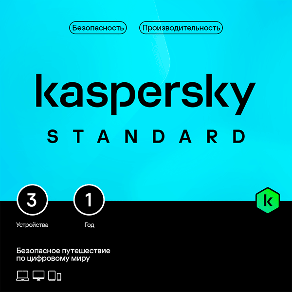 Электронный ключ Kaspersky Standart на 12 месяцев, 3 устройства