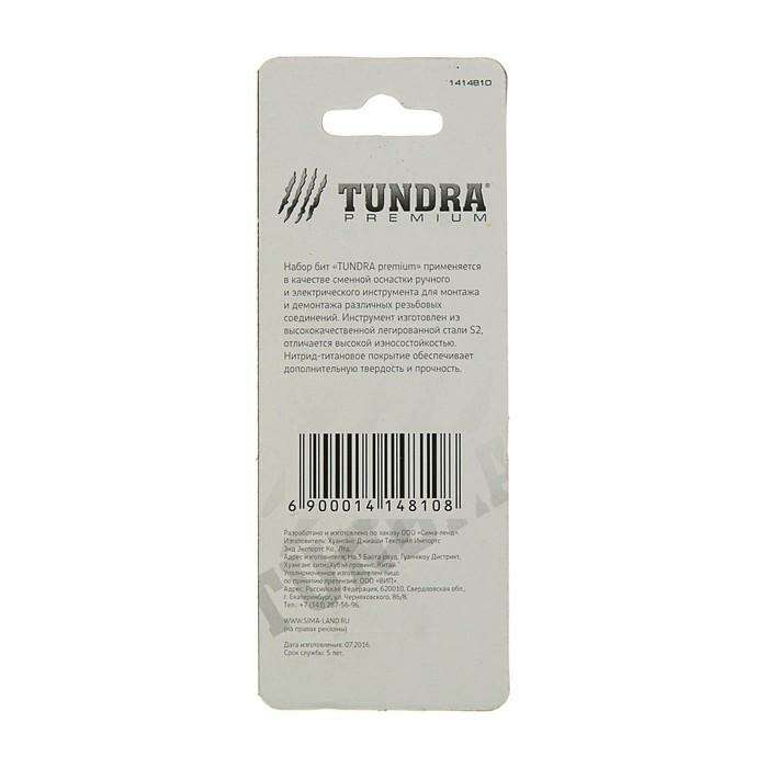 Набор бит TUNDRA premium, сталь S2, нитрид-титановое покрытие, 2 шт, 50 мм, SL5 