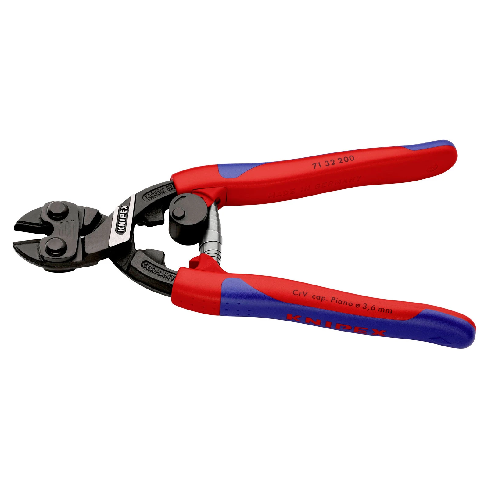 Болторез компактный KNIPEX CoBolt с выемкой в режущей кромке с двухкомпонентной рукояткой 200мм 7132200 