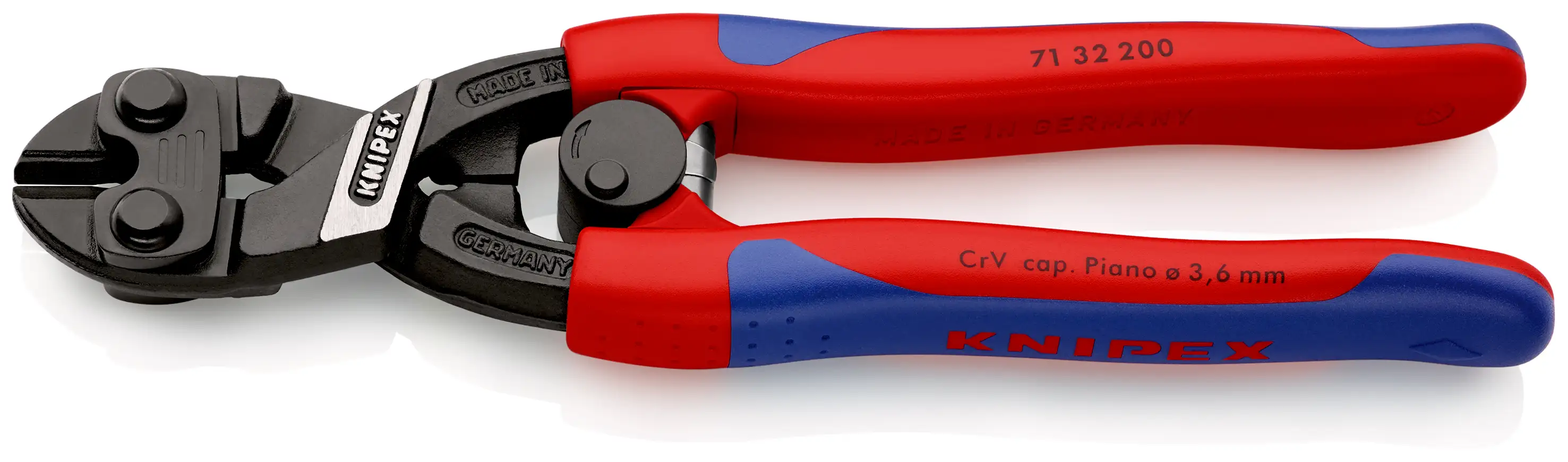 Болторез компактный KNIPEX CoBolt с выемкой в режущей кромке с двухкомпонентной рукояткой 200мм 7132200  - фото 2