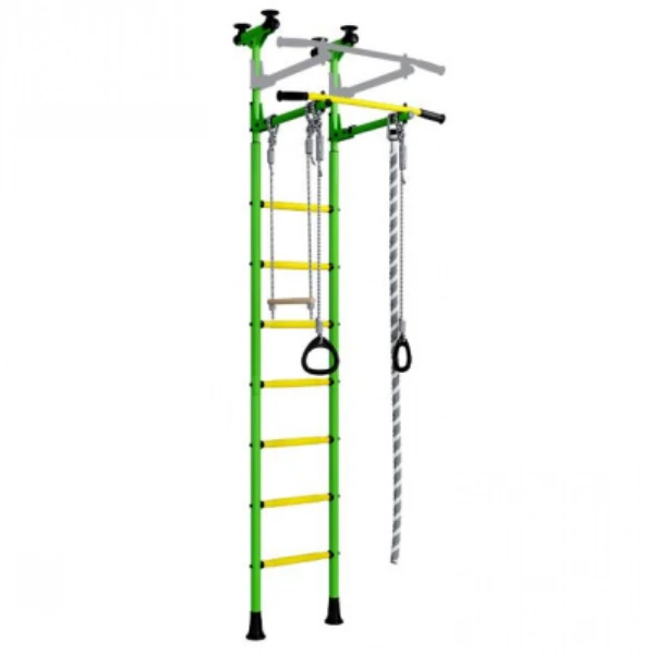 Шведская стенка Romana Распорный с регулировкой (Зеленый/желтый)