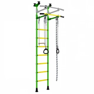 Шведская стенка Romana Распорный с регулировкой (Зеленый/желтый)