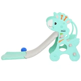 Детская горка с баскетбольным кольцом Pituso Жирафик Зеленая - фото 3