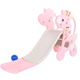 Детская горка с баскетбольным кольцом Pituso Жирафик Розовая