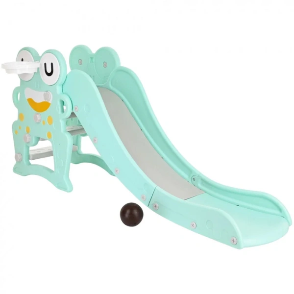 Детская горка с баскетбольным кольцом Pituso Лягушонок Голубая