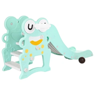 Детская горка с баскетбольным кольцом Pituso Лягушонок Голубая