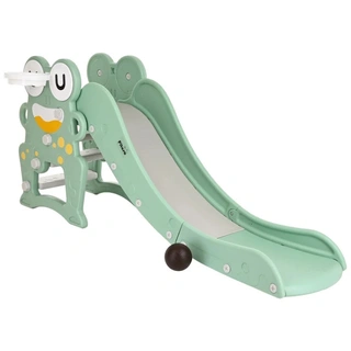 Детская горка с баскетбольным кольцом Pituso Лягушонок Зелёная
