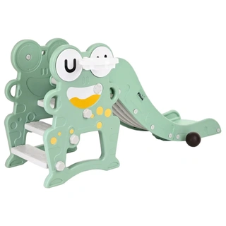 Детская горка с баскетбольным кольцом Pituso Лягушонок Зелёная