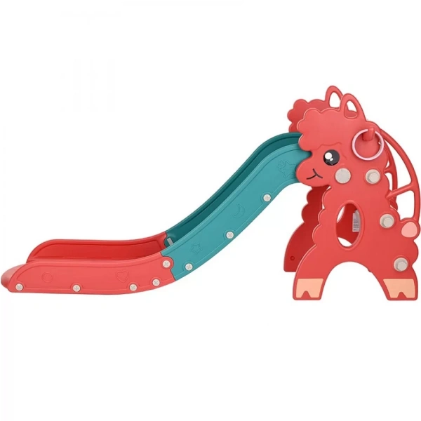 Детская горка с баскетбольным кольцом Pituso Барашек Pink/Коралл - фото 2