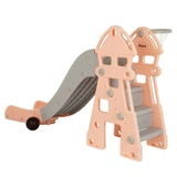 Детская горка Pituso Замок с баскетбольным кольцом Бежевая/серая - фото 7