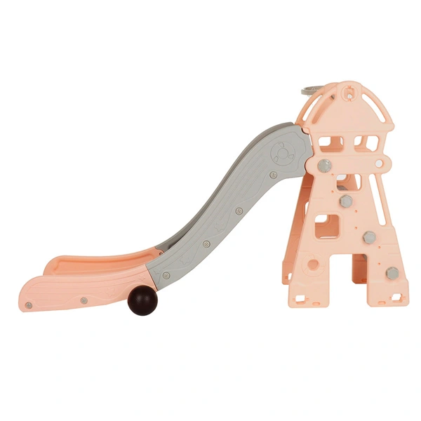 Детская горка Pituso Замок с баскетбольным кольцом Бежевая/серая - фото 8