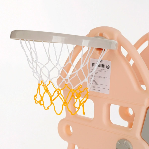 Детская горка Pituso Замок с баскетбольным кольцом Бежевая/серая - фото 3