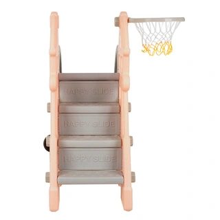 Детская горка Pituso Замок с баскетбольным кольцом Бежевая/серая