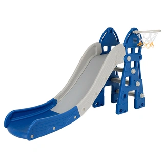 Детская горка Pituso Замок с баскетбольным кольцом Синий/серый