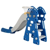 Детская горка Pituso Замок с баскетбольным кольцом Синий/серый - фото 5