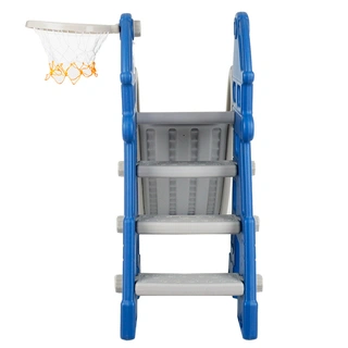 Детская горка Pituso Замок с баскетбольным кольцом Синий/серый