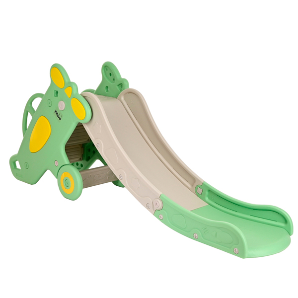 Детская горка Pituso Самолет с баскетбольным кольцом зеленая