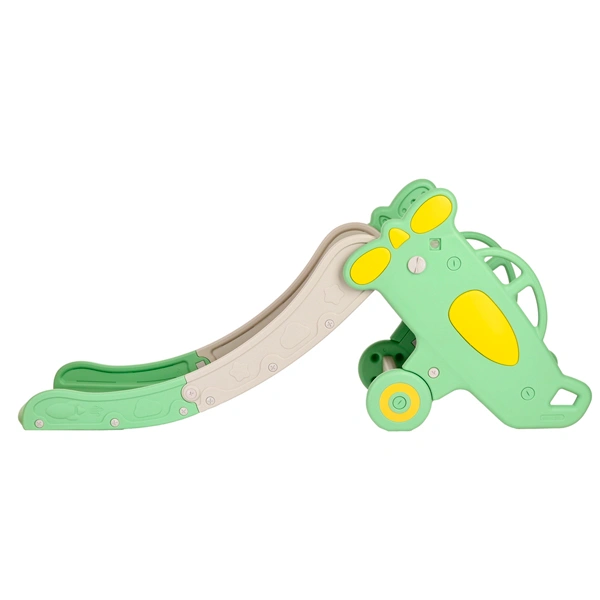 Детская горка Pituso Самолет с баскетбольным кольцом зеленая - фото 3