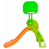 Детская горка Pituso Flower с баскетбольным кольцом Оранжевый/зеленый - фото 2