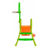Детская горка Pituso Flower с баскетбольным кольцом Оранжевый/зеленый - фото 3