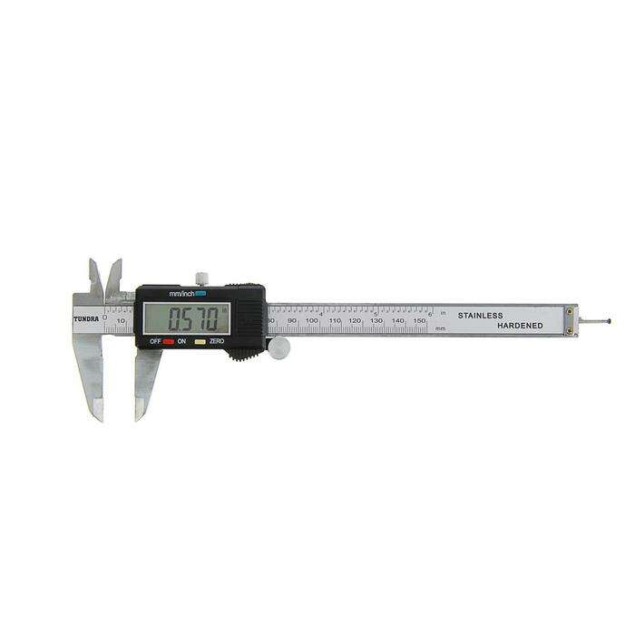 Штангенциркуль электронный TUNDRA, 150 мм, цена деления 0.01 мм, с глубиномером 