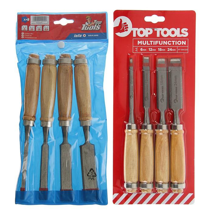 Стамески Top Tools 6-24 мм, набор 4 шт.