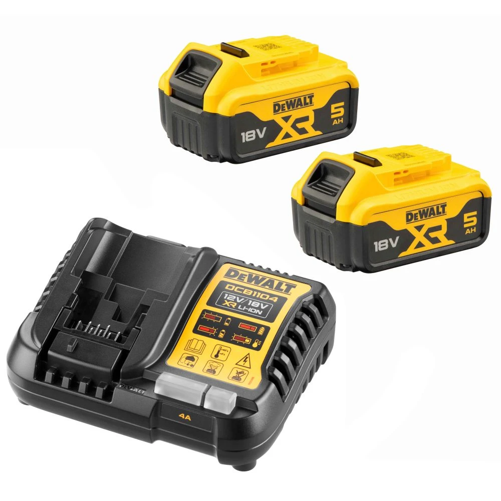 Набор аккумуляторов DCB184 2 шт + зарядное устройство DeWALT DCB1104P2-QW 