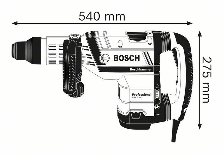 Отбойный молоток Bosch GSH 7 VC Professional синий 