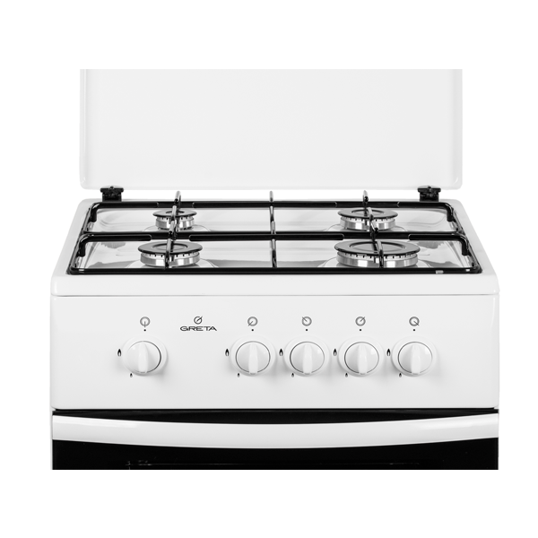 Жиынтық Greta газ плитасы 1470-00-16 ақ (рф) + ARG ыдыс-аяқ жинағы Master Chef 602-1 12 дана  - фото 3